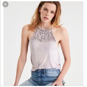 AE Soft & Sexy Macrame Halter Tank